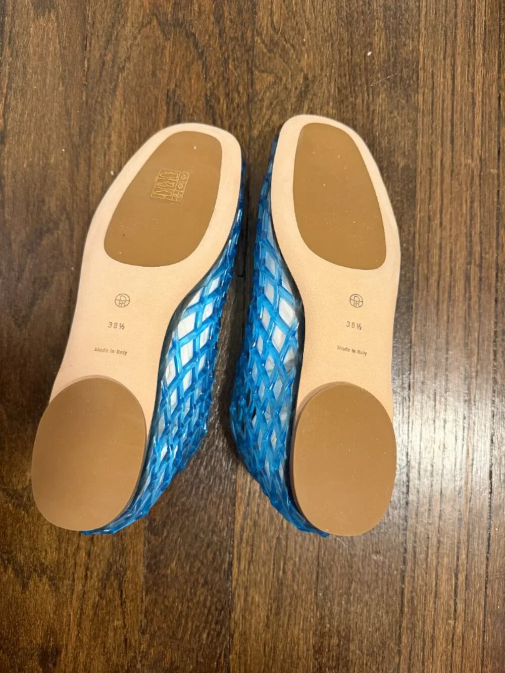 The Row Mara Jelly Flat in Electric Blue US Size 8.5 IT Size 38.5 NWT
